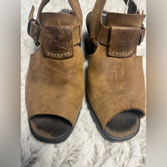 Made in Italy Distressed Leather Sandal Boot Western Boho Vintage 
Size 8 - Picture 4 of 7
